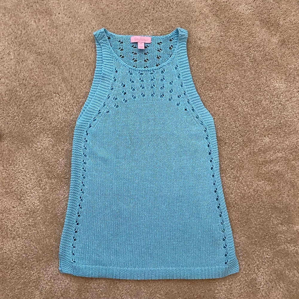 Lilly Pulitzer Blue Sweater Tank Top - Size XS
